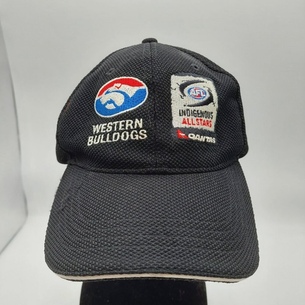 AFL Western Bulldogs Football Club Cap Hat Black Embroidered Strapback